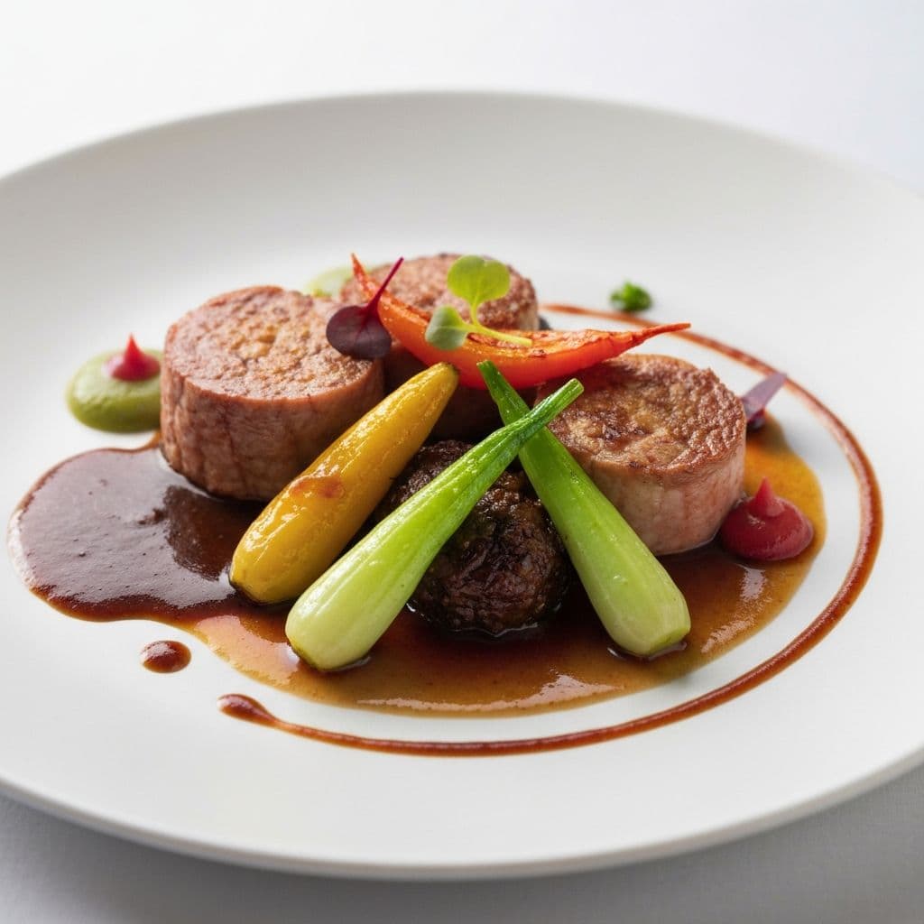 Elegant dish plating