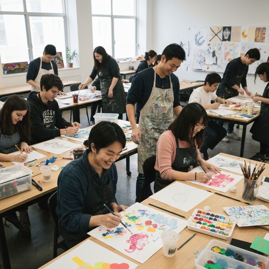 Art class students